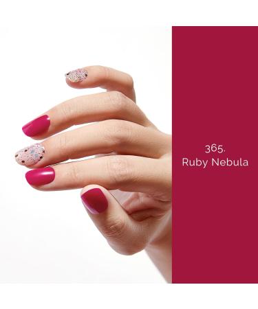 NAILOG Semi Cured Gel Nail Strips (20 Extra Long Nail Stickers) | Glossy & Long Lasting Soft Gel Finish Nail Wrap| Ruby Nebula - Buy Online on GoSupps.com