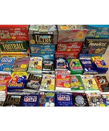 100 Vintage Football Cards in Old Sealed Wax Packs - Perfect for New Collectors