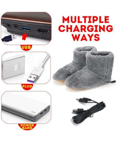 Buy Doumneou Winter USB Heated Foot Shoes | Plush Warm Electric Slippers Size 39-43 - International Shipping - Buy Online on GoSupps.com