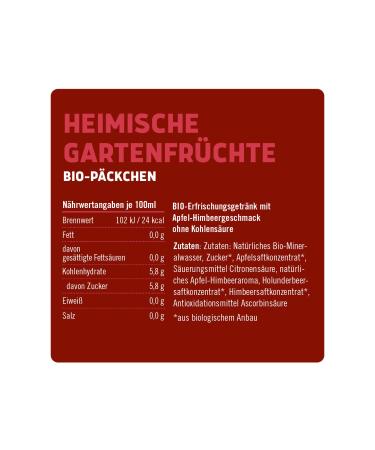 Landpark Bio-Refresher Drink - Apple Raspberry Flavor 12 x 0.5L Tetra Pak Non-Carbonated Pawpaw-Free Refreshing Garden Fruit Water - International Shipping Available - Buy Online on GoSupps.com