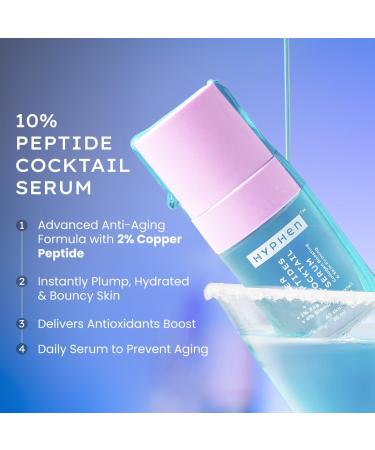 Hyphen 10% Power Peptide & 2% Copper Peptide Serum| Advanced Anti-Aging Formula | Reduces Fine Lines & Wrinkles | Glowing Skin | Face Serum For Men & Women | All Skin Types - 30ml - Buy Online on GoSupps.com