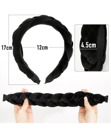 Vintage Black Braided Headband for Women & Girls | Boyrot Padded Rockabilly Hair Accessories - Buy Online on GoSupps.com
