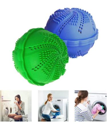 SWEETBIUTI Laundry Balls Washing Machine Ball Laundry Washing Machine Clean Eco-Friendly Decontamination Silicone Washing Balls Set for Liquid Detergent Blue Green 2PCS - Buy Online on GoSupps.com
