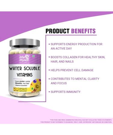 iMeMyself Water-Soluble Vitamins 90 Capsules | Daily Vitamin Supplement for Quick Absorption & Benefits - Buy Online on GoSupps.com