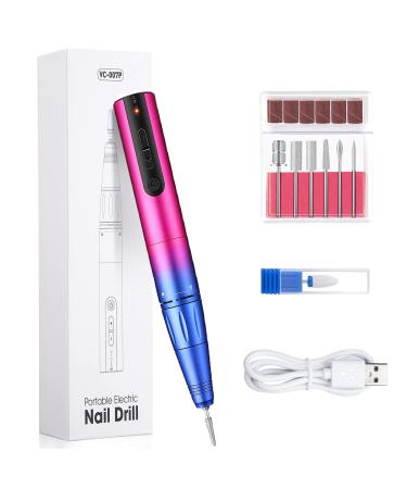Cordless Nail Drill, Senignol 30000RPM Portable Nail Drill for Acrylic Nails Professional, Electric Nail File Kit with 5 Speeds, Manicure Pedicure Set, Christmas Gifts for Women Gradient