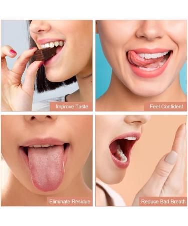 Acwoo Stainless Steel Tongue Cleaner Set - 3 Pieces Rose Gold Tongue Scrapers for Adult Oral Care | Fight Bad Breath & Enhance Oral Hygiene - Buy Online on GoSupps.com