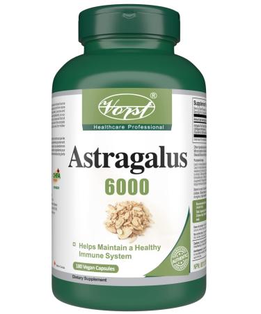 VORST Astragalus 6000mg Raw Equivalent (1500mg With 4:1 Extract Ratio) 180 Vegan Capsules | Supplement for Boosting Immune System | Root Powder Pills 1 | Bottle 1 count (Pack of 180)