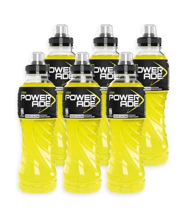 CAIYA 6 x Powerade Citrus Energy Drinks for Athletes with Lemon Flavour and Low Calorie 500 ml 6 Packs