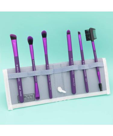 MODA Royal & Langnickel Travel Size Beautiful Eyes 7pc Makeup Brush Set with Pouch Includes - Angle Shader Crease Smudger Eye Shader Smoky Eye Brow Liner and Lash Comb Brushes Purple - Buy Online on GoSupps.com