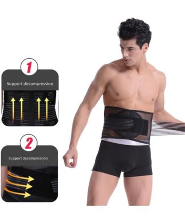Back Support Back Brace Lumbar Support Waist Trimmer Sweat Belt Adjustable Waist Trainer Gym Fitness Sauna Slimming Belt Back Support Belt(X-Large) X-Large Black - Buy Online on GoSupps.com