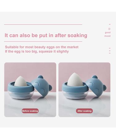 Siopob Makeup Sponge Holder Travel | Beauty Egg Storage Case Bear Shape - Cute Beauty Sponge Case for Traveling Make Up Blender Container Small Beauty Sponge Storage Box Blue - Buy Online on GoSupps.com