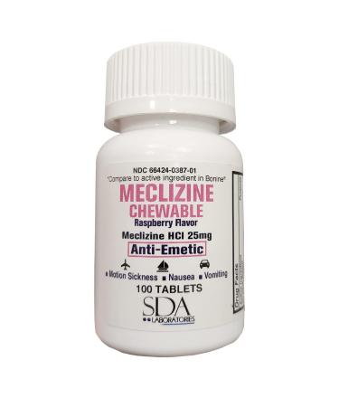 SDA Laboratories Meclizine Chewable Tablets 25mg 100 Count