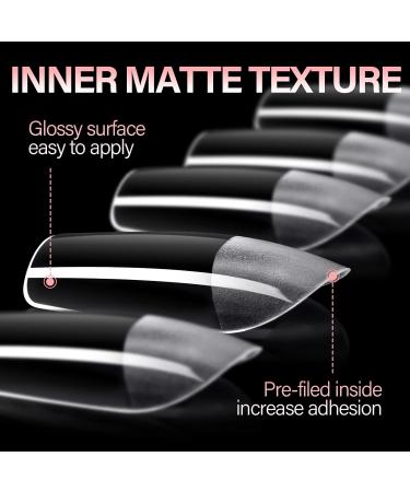 AILLSA Square Nail Tips - 360pcs Half Matte Full Cover Fake Nails Short Square - Pre-shaped Acrylic Clear Gelly Tips - Press On Nail Extension Kit - Gift Box Included - Buy Online on GoSupps.com