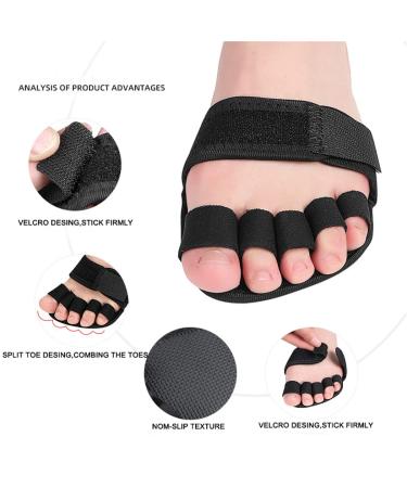 Metatarsal Foot Pads - Adjustable Open Five-Toes Socks | Non-Slip Ball of Foot Cushions for Pain Relief | Hallux Valgus Corrector for Men & Women - Buy Online on GoSupps.com