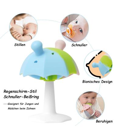 Buy BPA Free Multi-Colored Umbrella Bite Ring for Babies - Suction Foot Teething Toy for Boys & Girls - Buy Online on GoSupps.com