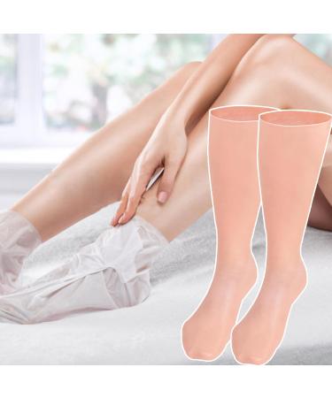 Moisturising Socks Anti Slip Elastic Silicone Socks for Women Comfortable Overnight Gel Socks Reusable Foot Moisturiser Socks for Repairing Dry Feet Cracked Heel Skin Color Calf Socks - Buy Online on GoSupps.com