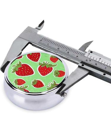 Lovely Strawberry Mini Round Pill Box | 3-Compartment Portable Pill Organizer for Travel & Home - Buy Online on GoSupps.com