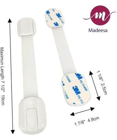 Child Safety Strap Locks - 10 Pack - Childproof Cabinet Locks & Straps - Adhesive Baby Proofing Cabinet Lock Door Lock for Kids Safety (White) - Buy Online on GoSupps.com