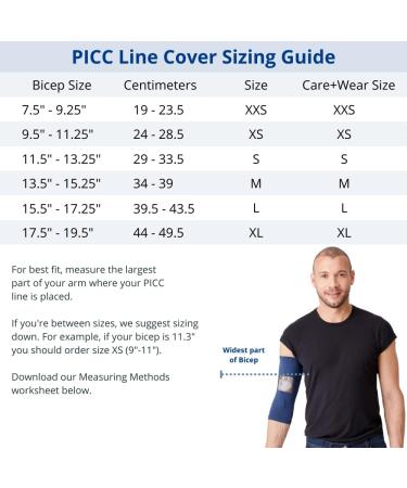 Care+Wear Unisex Ultra-Soft Antimicrobial Long PICC Line Cover Slate 9"-11" Bicep - Buy Online on GoSupps.com