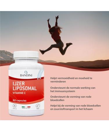 Bandini Liposomal Iron Complex 30 mg with vitamin C folic acid B12 B6 and A High bioavailability against fatigue and exhaustion 60 capsules - Buy Online on GoSupps.com