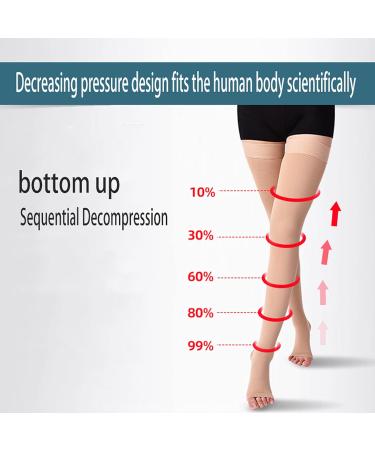 Shop Aciyd Varicose Vein Stockings - Medical Open Toe Compression Socks 20-30 mmHg for Edema & Flight - Breathable Calf Support Black XL - Buy Online on GoSupps.com