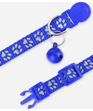 Taglory Reflective Cat Collar 2-Pack - Adjustable Safety Clasp & Bell for Kittens - Dark Blue 15-20cm - Buy Online on GoSupps.com