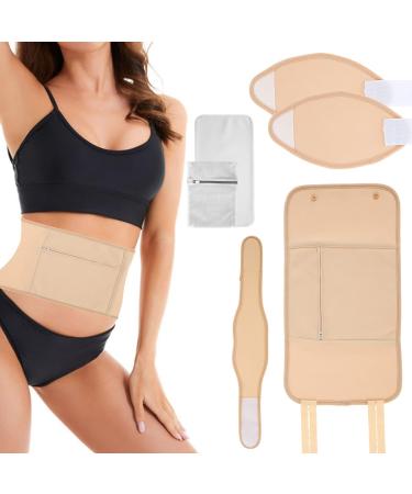 6 Pack Castor Oil Wrap Pack for Waist Thyroid Neck Knee Castor Oil Liver Wrap Pack Kit Castor Oil Wrap Organic Cotton Flannel Reusable Castor Oil Compress Wrap Pad for Liver Detox Inflammation (Style 2)