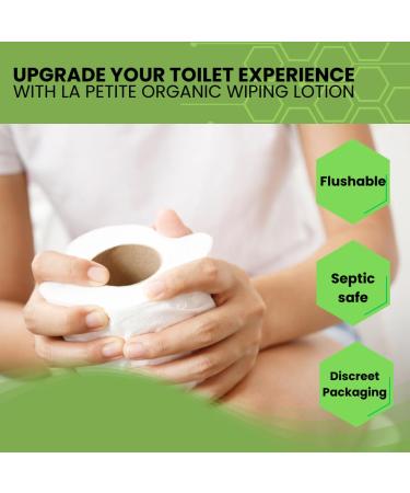 La Petite French Premium Wiping Lotion - Organic Flushable Skin Cleanser & Moisturizer (8 oz) - Eco-Friendly Alternative to Wet Wipes for a Better Bathroom Experience - Buy Online on GoSupps.com