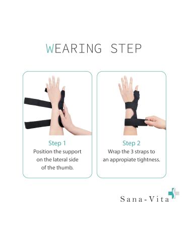 Sana-Vita Thumb Spica Splint | Pain Relief for Arthritis Hand Sprains & Tendinitis - International Shipping Available - Buy Online on GoSupps.com