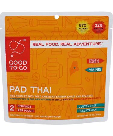 GOOD TO-GO Pad Thai | Dehydrated Backpacking and Camping Food | Lightweight | Easy to Prepare Double Serving