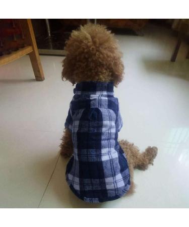 Yowablo Plaid Pet Shirt - Stylish Blue Shirt for Small Dogs - International Shipping Available - Buy Online on GoSupps.com