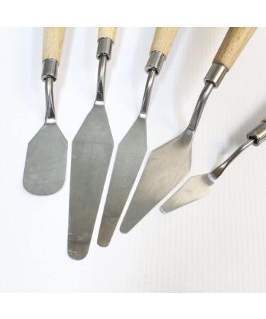 Mont Marte 5 Piece Studio Palette Knife Set - Stainless Steel Knives in Various Sizes and Styles - Buy Online on GoSupps.com