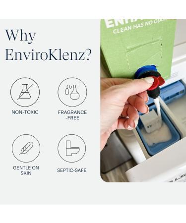 EnviroKlenz Liquid Laundry Enhancer - Non-Toxic Odor Removal for 35 Loads | Chemical Musty Sweat Smoke & Pet Odors - Fragrance-Free 140 Fl Oz - Buy Online on GoSupps.com