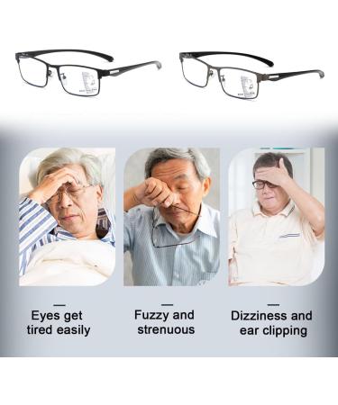 Progressive Multifocus Reading Glasses for Men Blue Light Blocking Computer Readers Anti Eyestrain Glasses(Couleur:Noir Grandeur:1.0x) - Buy Online on GoSupps.com