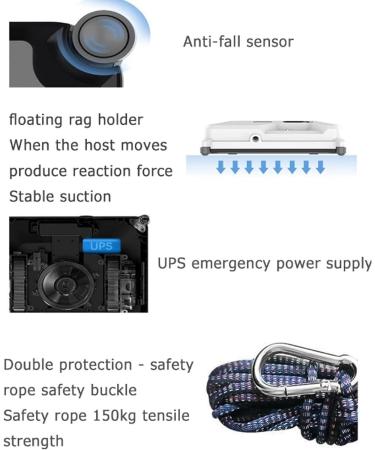 emobwdy Window Cleaner Robot-6.5cm Ultra-Thin 3000pa Samrt Obstacle Avoidance Square Automatic Window Vacuum Cleaner For Large Mirror Tile Wall Glass Wall Remote Control Light & Compact White - Buy Online on GoSupps.com