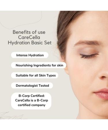 CareCella Hydration Basic Set | Intense Hydration for All Skin Types | B-Corp Certified & Dermatologist Tested Cleanser Toner Serum Emulsion & Cream - Buy Online on GoSupps.com