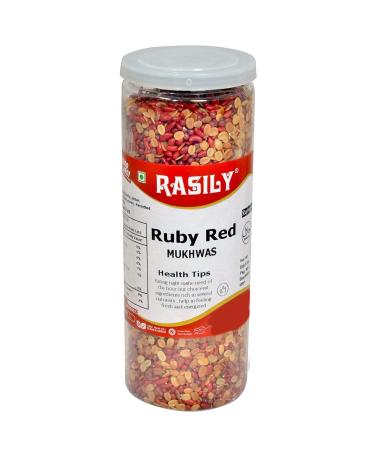Rasily Ruby Red Mukhwas Sweet Combination of Sugar Coated Fennel Seeds jintan and Coriander Splits Mouth freshener_Packing May Vary