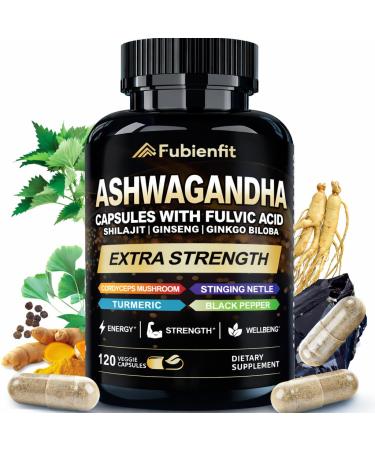 Ashwagandha Supplements - Premium Himalayan Shilajit Capsules for Men - with Ginseng & Fulvic Acid for Men & Women - 120 Count 120 Count (Pack of 1) Ashwagandha