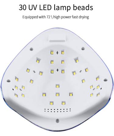 UV LED Nail Lamp 72W Professional Nail Dryer Gel Nail Polish Curing Machine Nail Art Manicure Tools with 3 Timer Settings Smart Automatic Sensor (White) - Buy Online on GoSupps.com