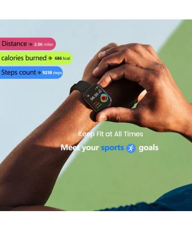 FITVII Fitness Tracker with Heart Rate and Blood Pressure Monitor - IP68 Waterproof Smart Watch with 1.7'' Color Screen - Activity Tracker for Women Men - Sleep Monitor, Calories Counter, Pedometer - Black - Buy Online on GoSupps.com