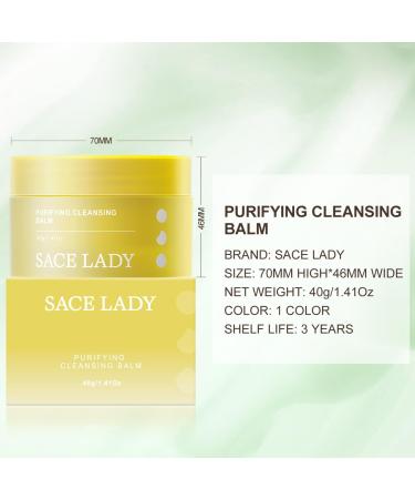 SACE LADY Face Cleansing Balm - Non-Greasy Makeup Remover & Hydrating Skin Solution | Natural Melting Balm for Gentle Face Eye & Lip Makeup Removal (1.41Oz) - International Shipping Available - Buy Online on GoSupps.com