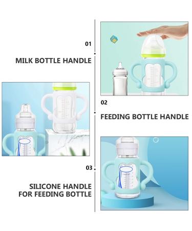 NUOBESTY Glass Water Bottle Sleeve 2Pcs Baby Bottle Handles Silicone Bottle Handles Standard Baby Bottles for Wide- Neck Baby Bottles (Blue) Baby Bottle Holder Grip - Buy Online on GoSupps.com