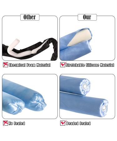 Long Hair Heatless Curlers Set with Headband and Scrunchie - Pink Satin Overnight Hair Rollers for No Heat Curls - Buy Online on GoSupps.com