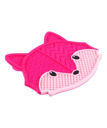 Fox Scrub Makeup Cosmetic Brush Scrubber Makeup Brush Cleaning Mat Silicone Makeup Brush Cleaner Suction Cup Cleaning Mat Silicone Cleaning Mat Cosmetic Tool Cleaning Mat 17x15cm Rosy