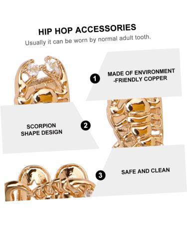 LIFKOME Scorpion Single Brace Masculine Decor - Golden Hip Hop Dentures for Men | Halloween Funny Party Teeth Cover - Buy Online on GoSupps.com