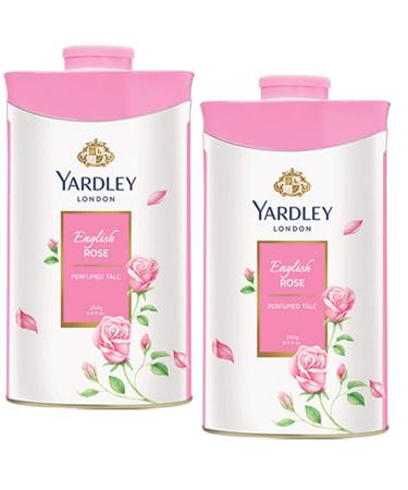 Yardley London Perfumed Fresh Floral Fragrances Locked in a fine & Silky Talcum Powder (Yardley English Roses Perfumed Talc - 250gm Pack of 2)