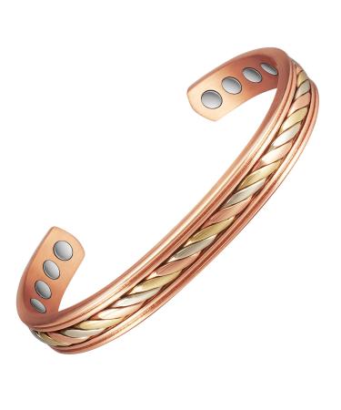 Enercoppex copper bracelet used for arthritis and joints pure copper magnet treatment bracelets for wrist tunnel 3500 Gauss -effective magnets healthy jewelry gifts (CPB -1009)