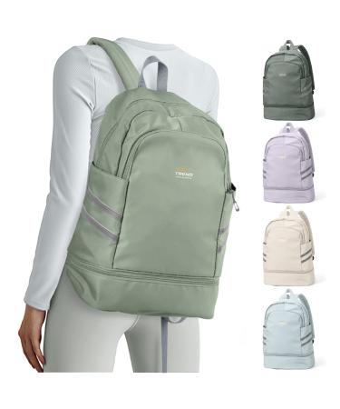 coofay Gym Backpack For Women Waterproof Backpack With Shoe Compartment Lightweight Travel Backpack Sports Backpack Large Gym Bag Light Green-l