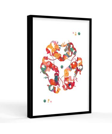 Insulin watercolor print Insulin hormone structure poster art insulin peptide print medical art insulin molecule print 12 X 16 Inch Framed Modern Canvas Wall Art Black 2 12 X 16 Inch