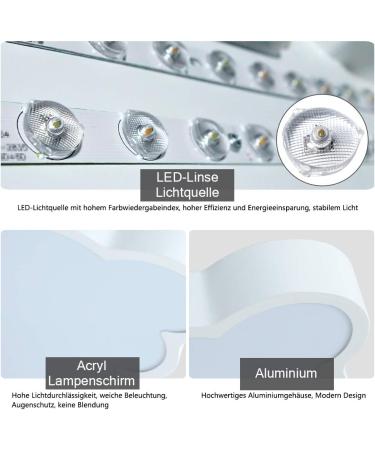 Uisebrt LED Cloud Ceiling Lamp | 48W Ultra-Thin Dimmable Light for Kids & Baby Rooms | Remote Control | Creative Design - Buy Online on GoSupps.com